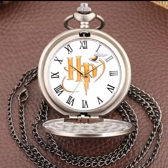 Silver Harry Potter Pocket Watch Hogwarts Cosplay Birthday Christmas Gift - NEW!